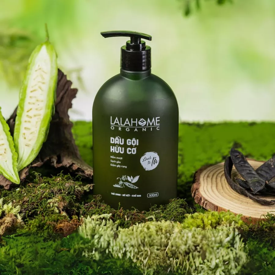 Dầu gội thảo dược LALAHOME ORGANIC - Dung tích 500ml, ngăn ngừa gàu, rụng, giúp tóc chắc khỏe, suôn mượt