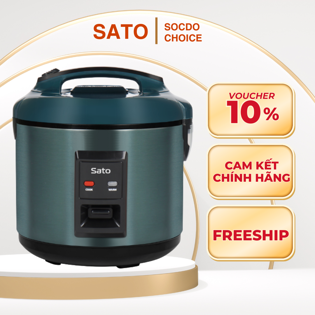 Nồi cơm điện Sato 12A016.N, dung tích 1.2L, nấu cơm ngon, tiết kiệm điện