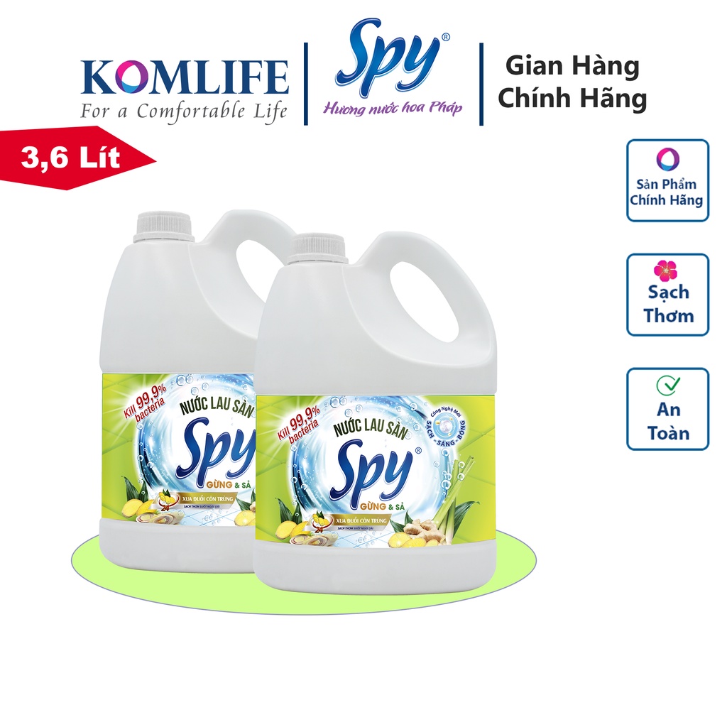 Nước lau sàn SPY hương thiên nhiên 3600ml - Làm sạch nhanh & xua đuổi côn trùng