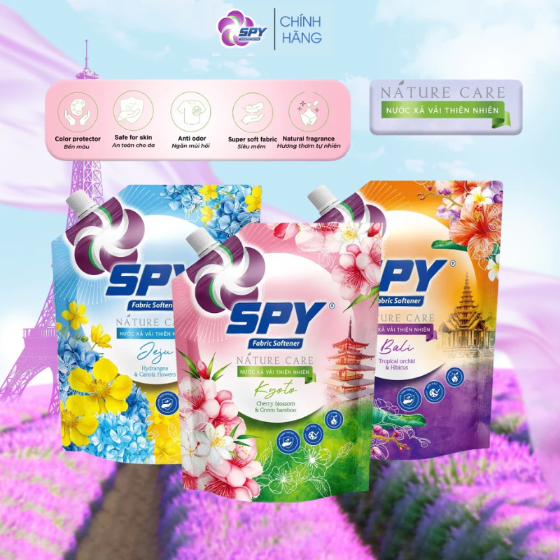 Nước Xả Vải SPY Thiên Nhiên 2000ml Hương Thơm Đắm Say An Toàn Và Mềm Mại