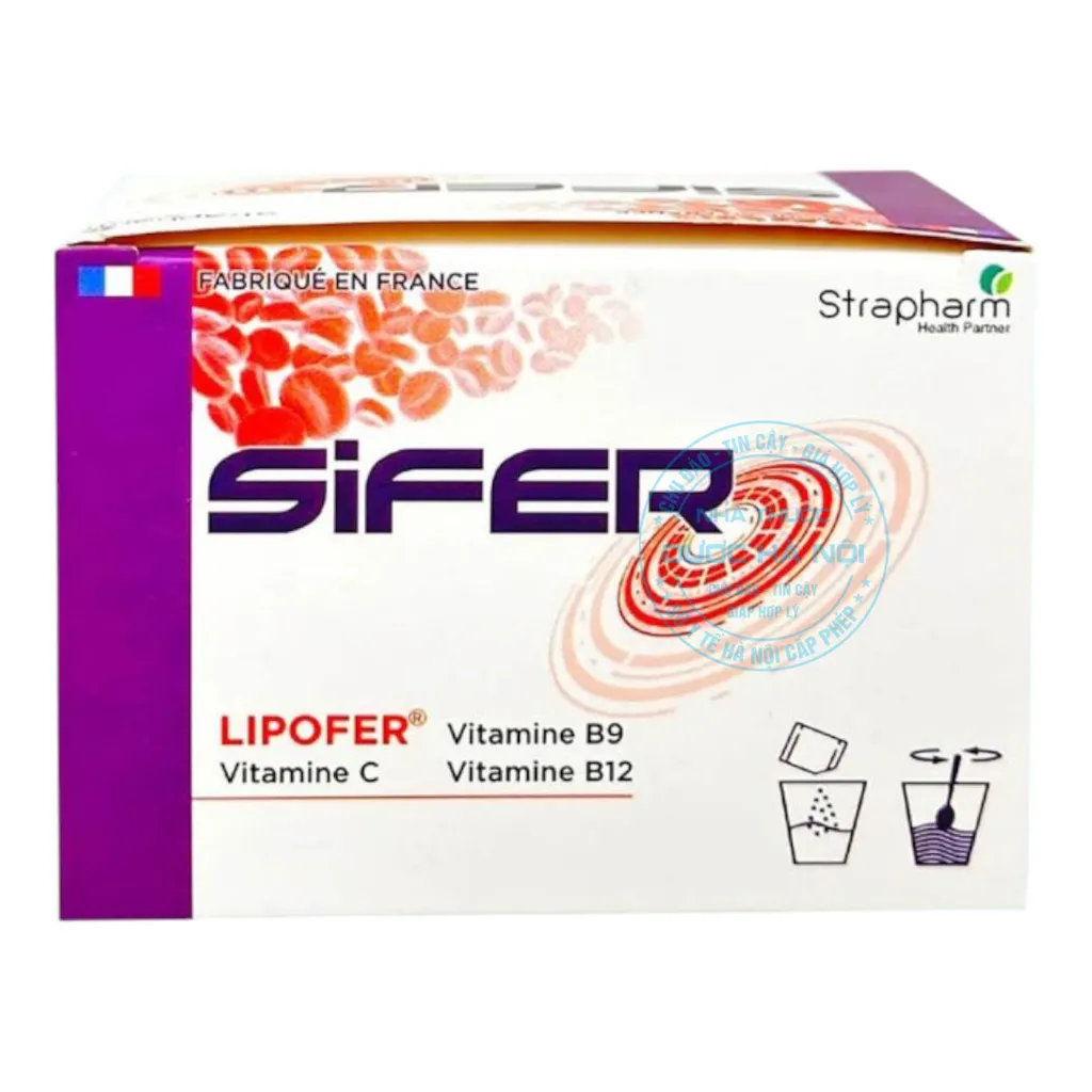 Viên uống Sifer - Hỗ trợ bổ sung sắt dễ hấp thụ cho bà bầu, hộp 60 gói