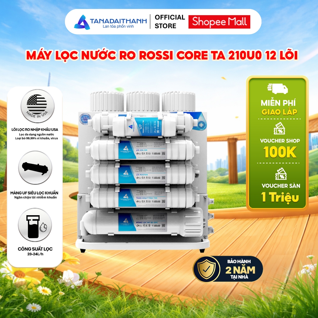 [GIAO LẮP TQ] Máy lọc nước RO Tân Á Đại Thành Rossi Core TA-212U0 12 Lõi, Bảo Hành 2 Năm
