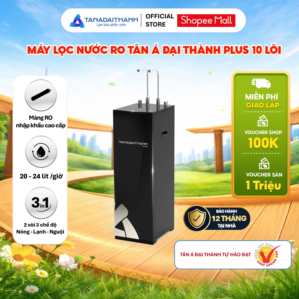 [GIAO LẮP TQ] Máy lọc nước nóng lạnh RO Tân Á Đại Thành Plus 10 Lõi - Chính hãng, Bảo Hành 12 Tháng